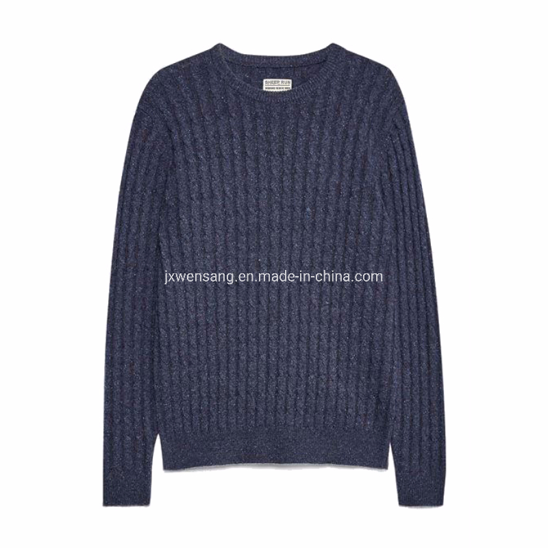 Мужской пуловер Merino из 100% австралийской натуральной шерсти мериноса, вязаный темно-синий свитер-джемпер с круглым вырезом горловины