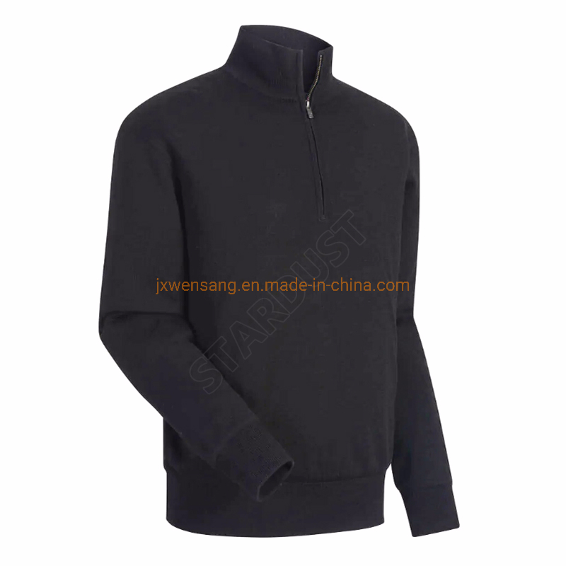 Мужская рубашка для гольфа из австралийской мериносовой шерсти с длинным рукавом и застежкой-молнией от производителя Китай