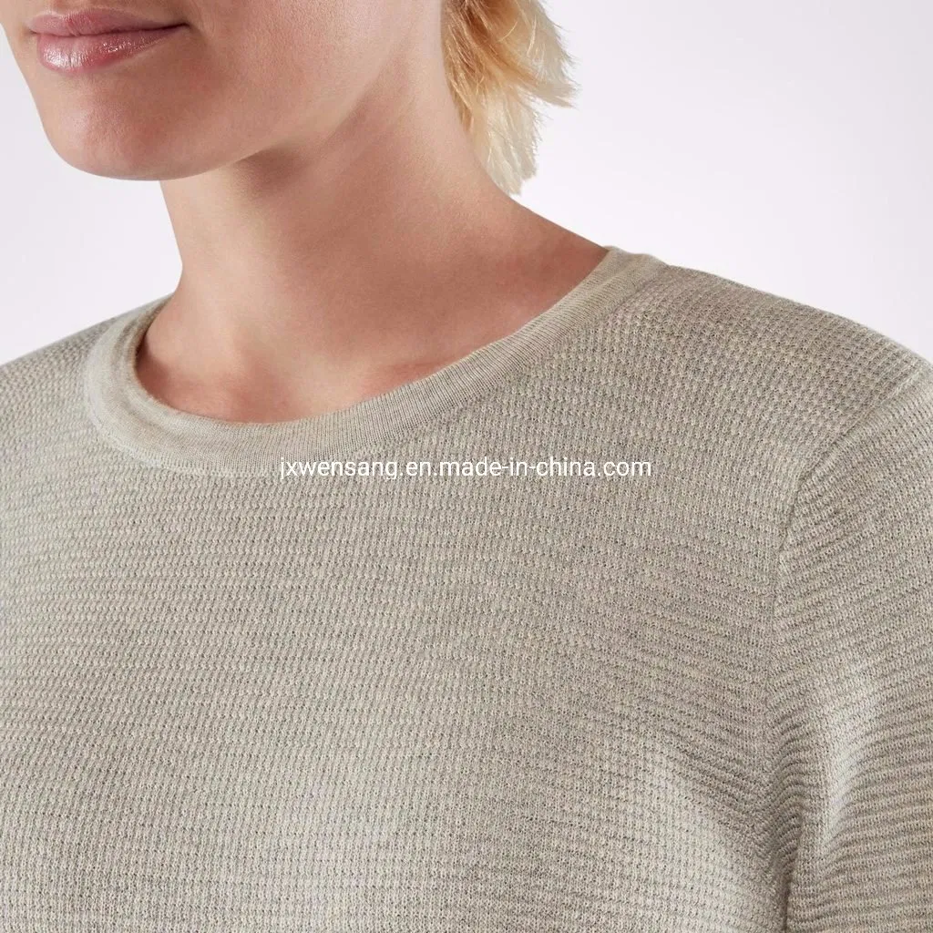 Merino Clothing Nz Женский пуловер из 100% натуральной шерсти мериноса с круглым вырезом горловины, джемпер