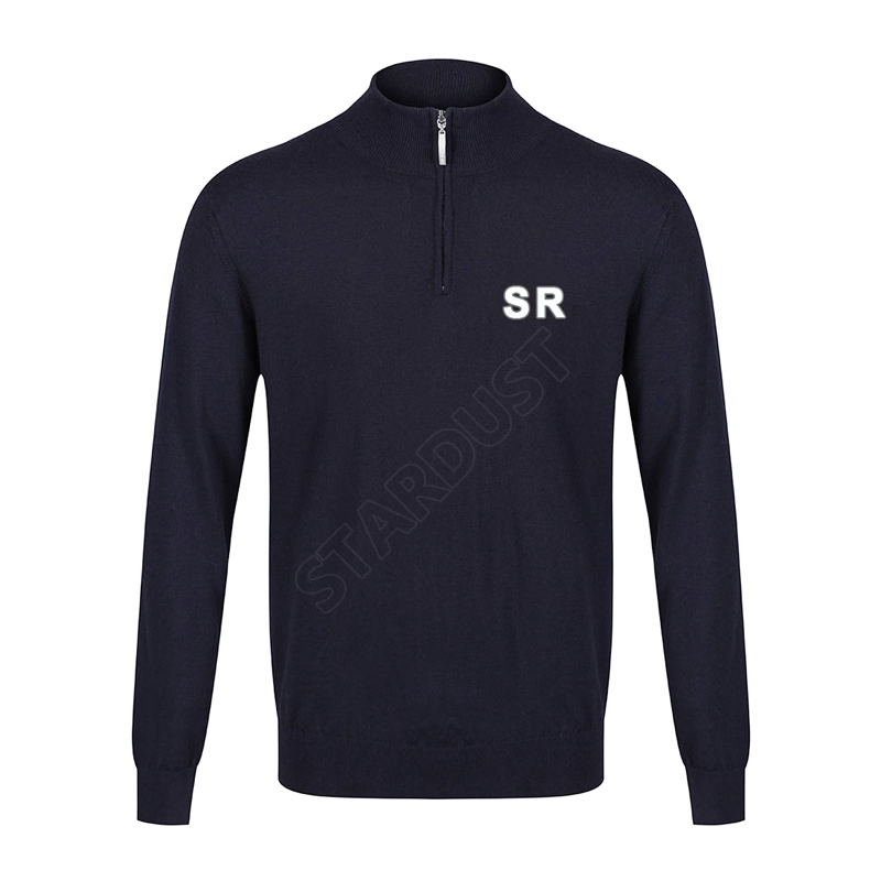 Мужская рубашка для гольфа из австралийской мериносовой шерсти с длинным рукавом и застежкой-молнией от производителя Китай