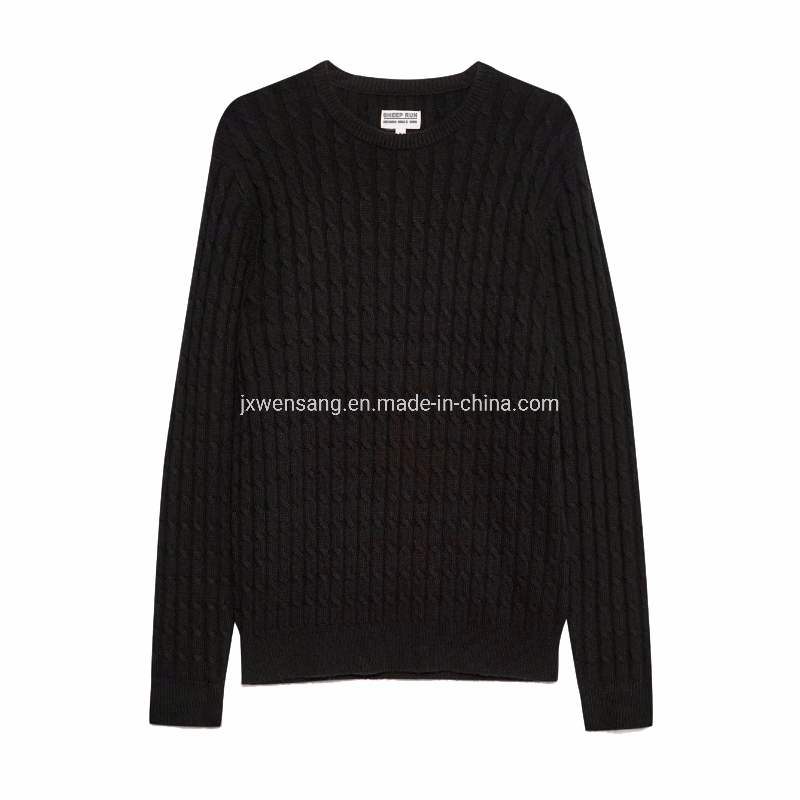 Мужской пуловер Merino из 100% австралийской натуральной шерсти мериноса, вязаный темно-синий свитер-джемпер с круглым вырезом горловины