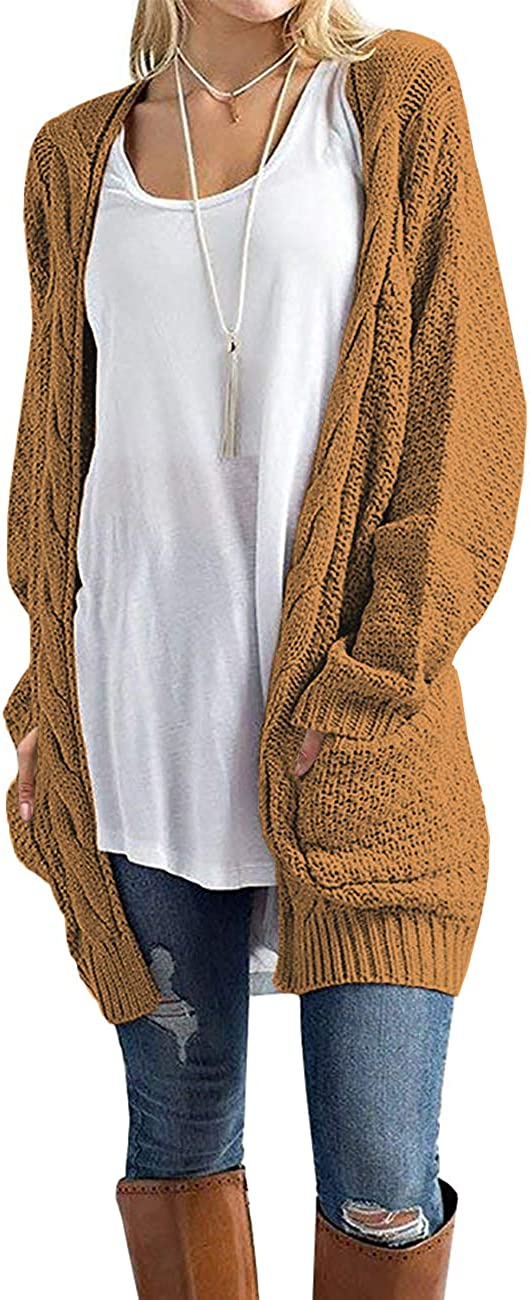 Женские вязаные кардиганы свободного кроя с длинным рукавом и карманами от prime