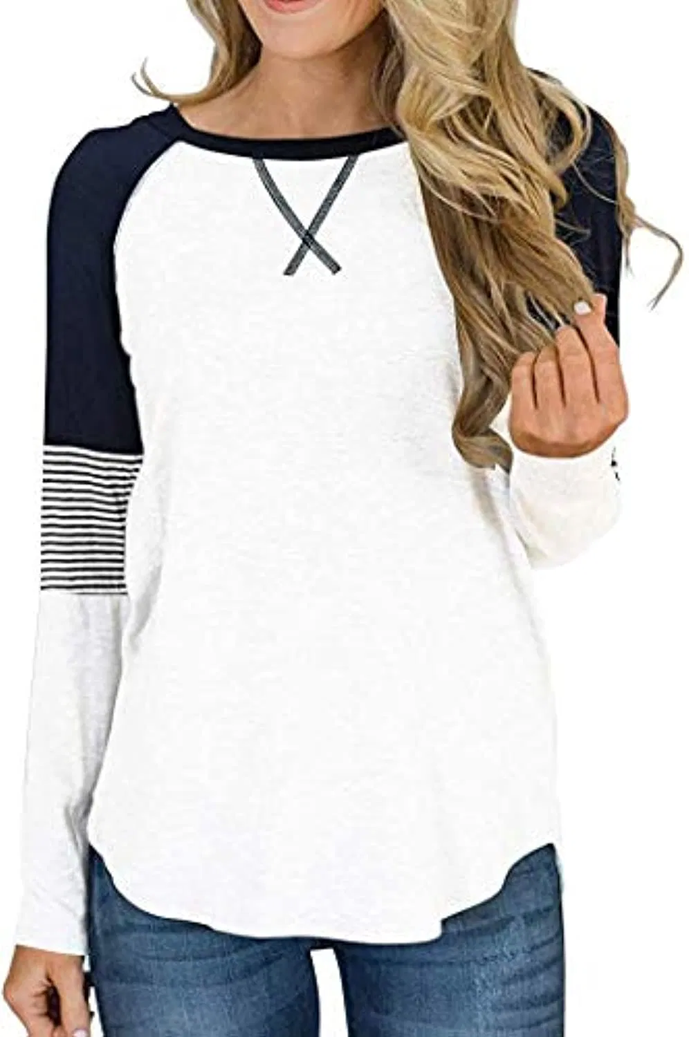 Женская туника с леопардовым принтом и цветными блоками, рубашки с круглым вырезом и длинными рукавами, повседневные блузки в полоску, топы