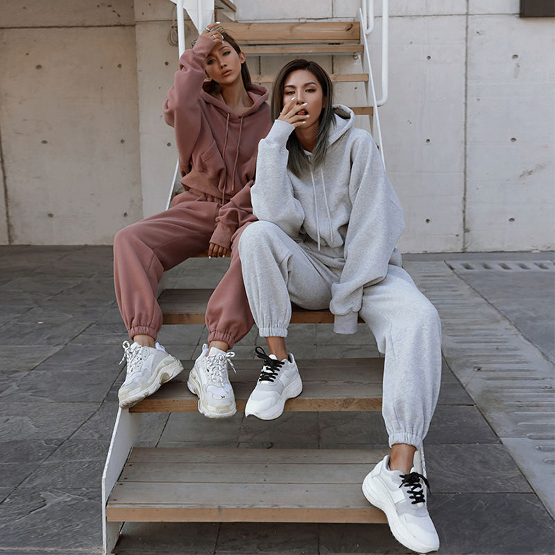 Женские комплекты одежды prime Gym Custom, спортивный костюм из 2 предметов, женские спортивные штаны Oversize для бега трусцой и толстовка с капюшоном