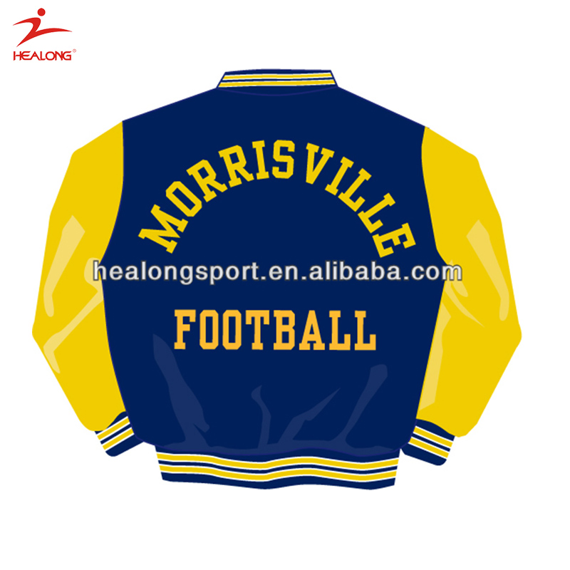 Мужская бейсбольная куртка любого размера Healong Customzied Sportwear Мужская бейсбольная куртка любого размера Healong