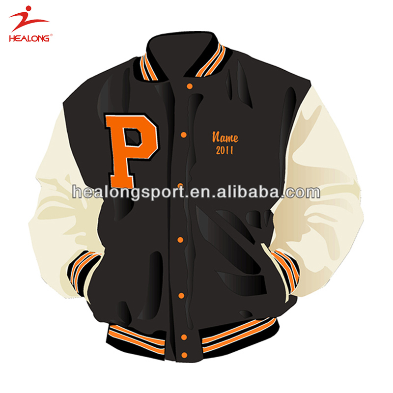Мужская бейсбольная куртка любого размера Healong Customzied Sportwear Мужская бейсбольная куртка любого размера Healong