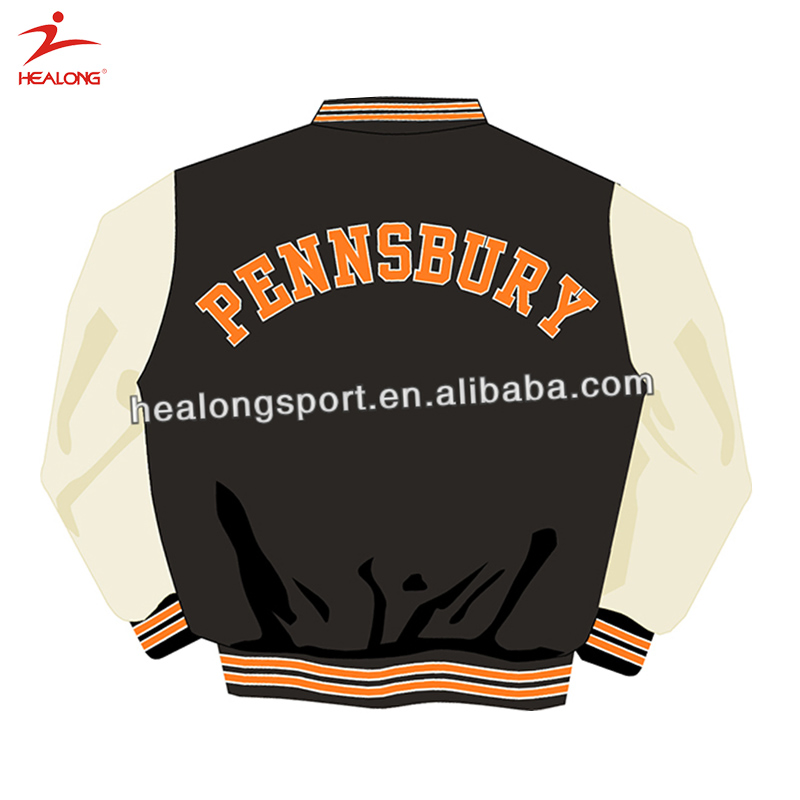 Мужская бейсбольная куртка любого размера Healong Customzied Sportwear Мужская бейсбольная куртка любого размера Healong