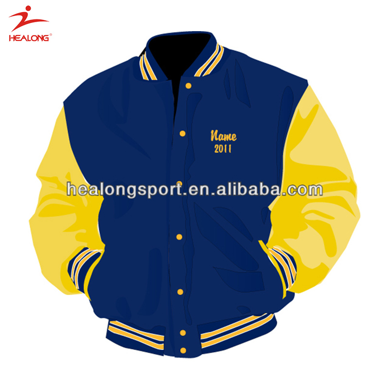 Мужская бейсбольная куртка любого размера Healong Customzied Sportwear Мужская бейсбольная куртка любого размера Healong