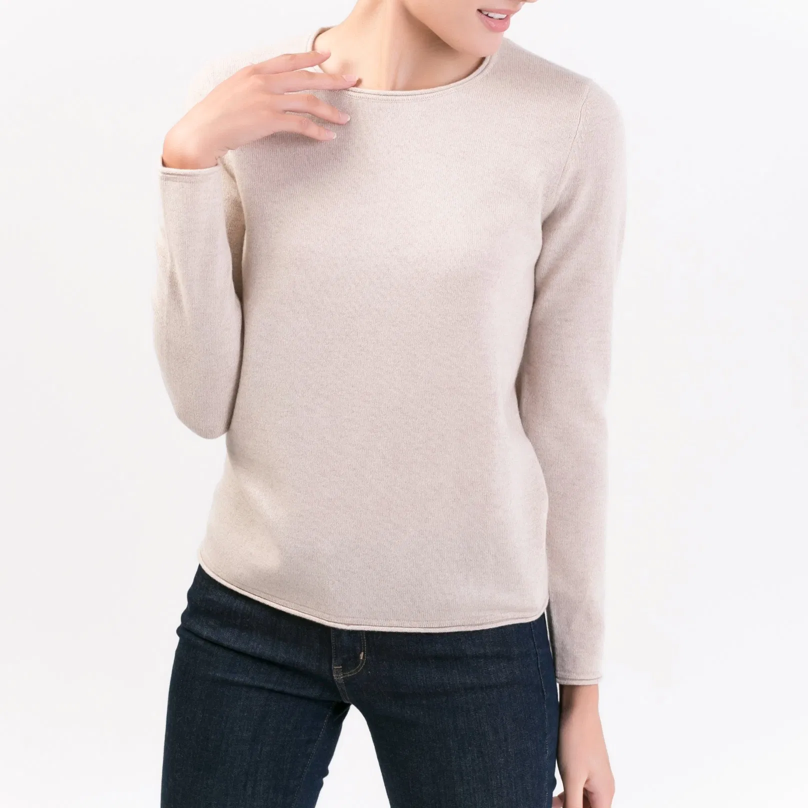 Самые популярные женские классические кашемировые пуловеры премиум-класса с круглым вырезом и круглым вырезом горловины