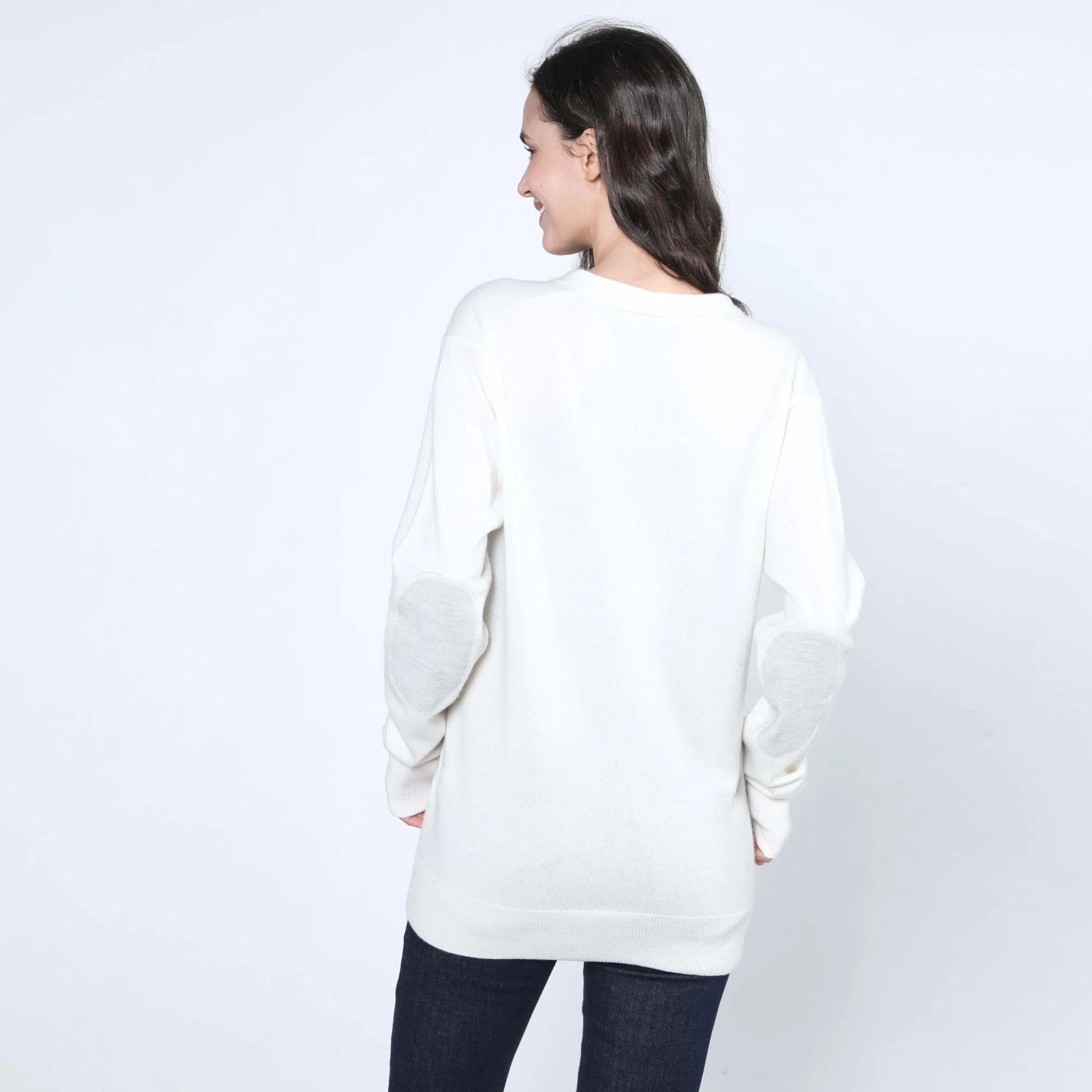 Самый популярный повседневный женский модный кардиган из 100% кашемира с глубоким V-образным вырезом