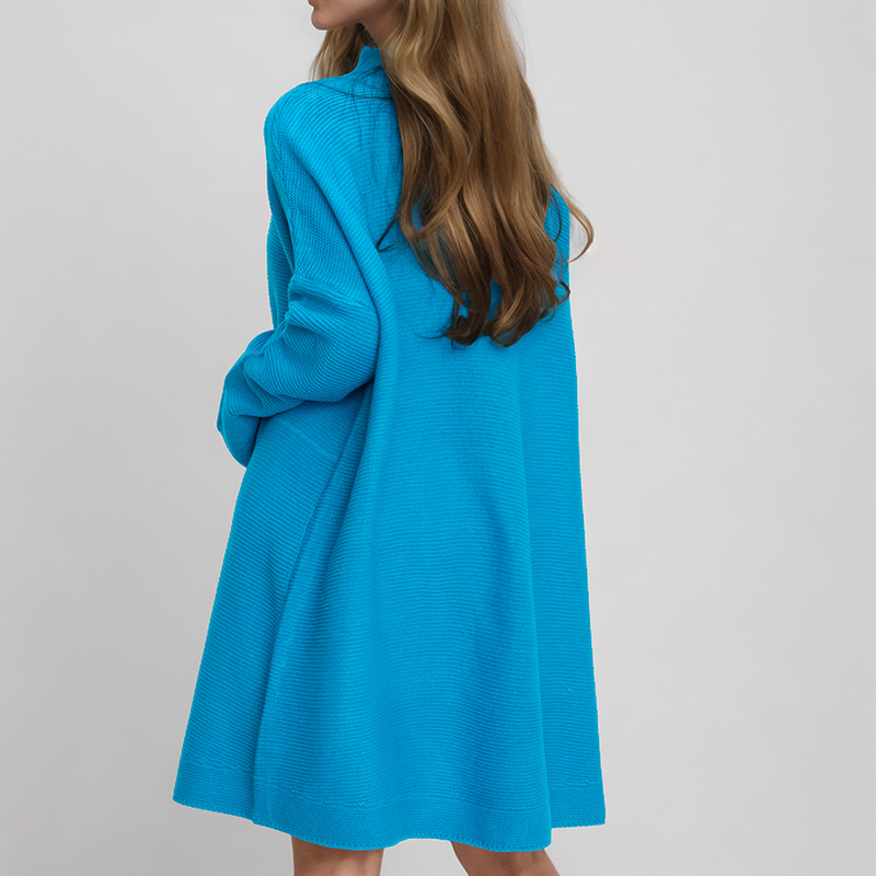 Оптовая продажа повседневного синего свитера из хлопка Turtle Women&prime;s Dress Sweater