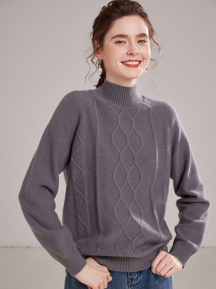 Кашемировый однотонный ромбовидный клетчатый утолщенный свободный повседневный свитер для женщин