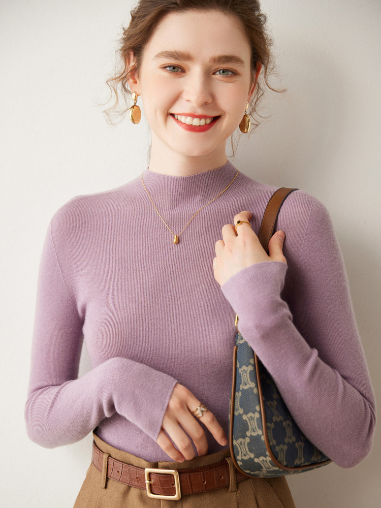 Осенне-зимний кашемировый вязаный свитер с высоким воротом и удобными длинными рукавами для женщин