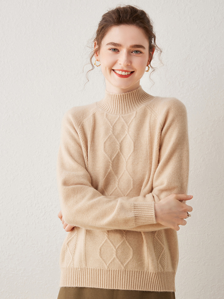 Кашемировый однотонный ромбовидный клетчатый утолщенный свободный повседневный свитер для женщин