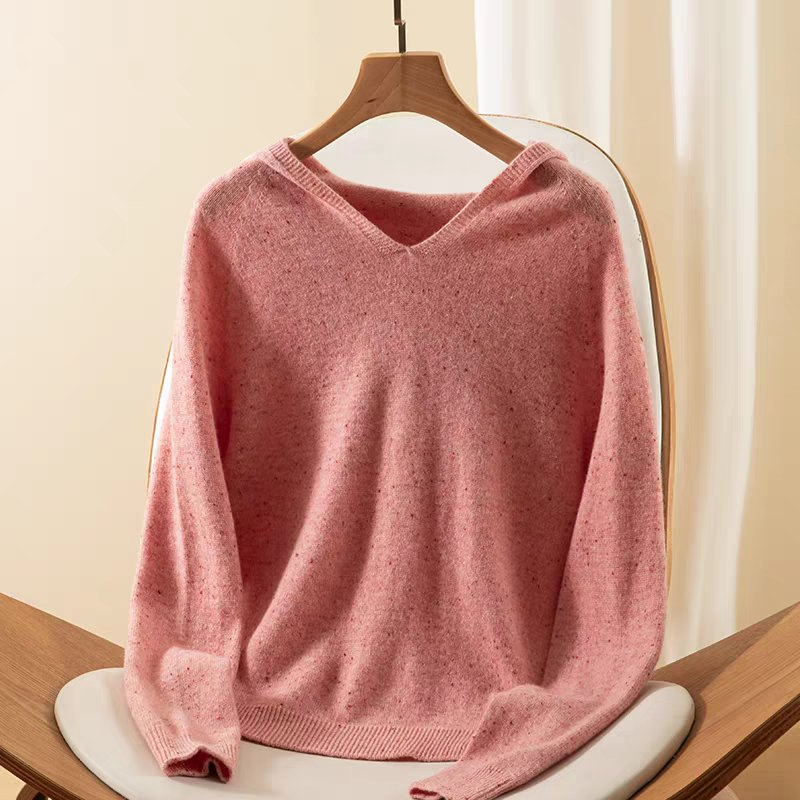 Женский осенне-зимний однотонный повседневный пуловер с капюшоном из 100% шерсти с капюшоном от prime