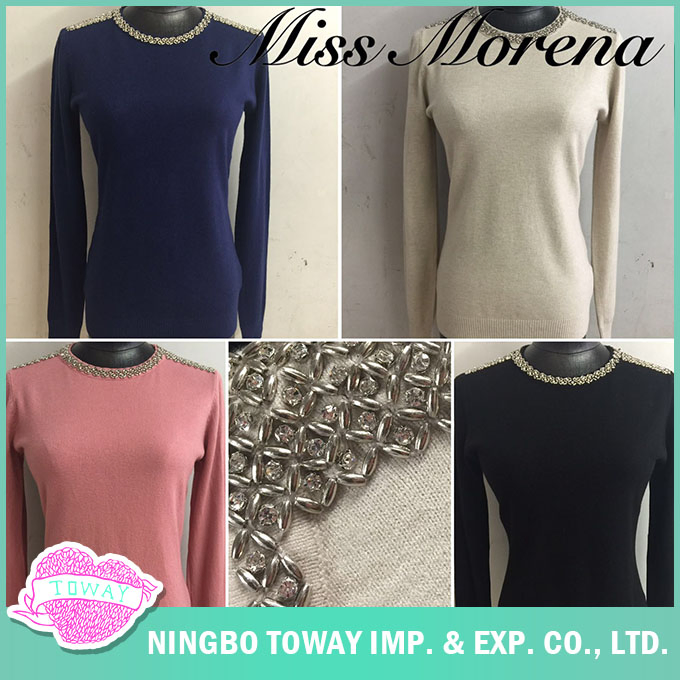 Горячая распродажа Нижнего вышитого бисером розового женского модного трикотажа онлайн