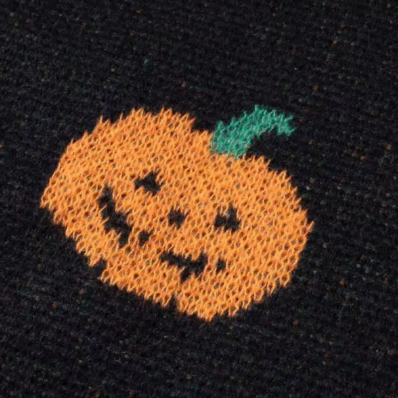 Свитер на Хэллоуин, свободный повседневный свитер плотной вязки с жаккардовым узором, свитер на тему Хэллоуина