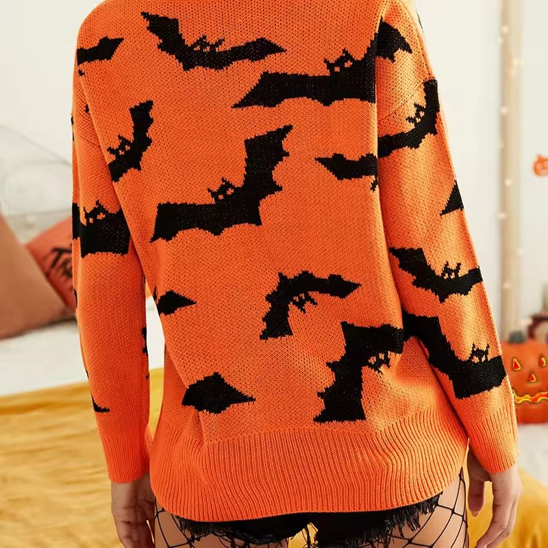 Женская забавная толстовка с длинными рукавами и принтом на Хэллоуин, повседневная блузка, пуловер, свитер