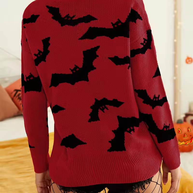 Женская забавная толстовка с длинными рукавами и принтом на Хэллоуин, повседневная блузка, пуловер, свитер