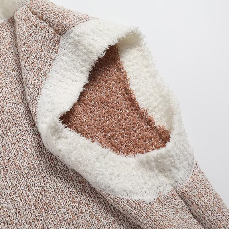 Za Women&prime;s Clothing Приталенный короткий жаккардовый вязаный жилет с круглым вырезом без рукавов