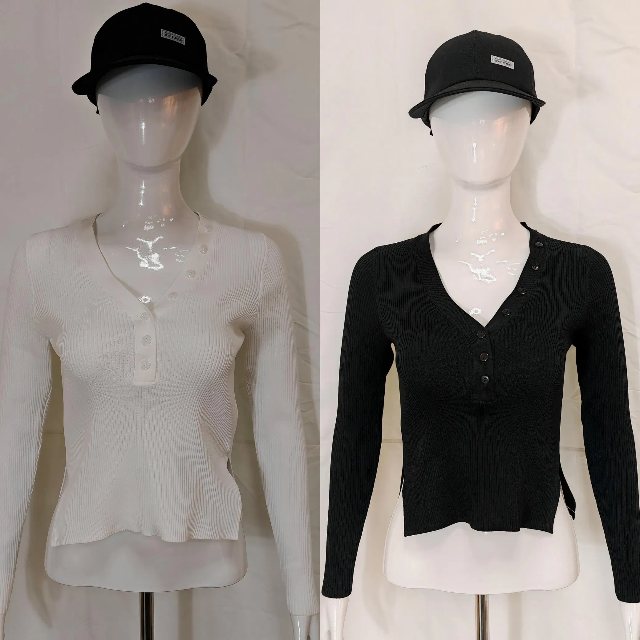 Женский повседневный свитер с V-образным вырезом, топ с индивидуальным дизайном логотипа, дышащий вязаный свитер с длинными рукавами