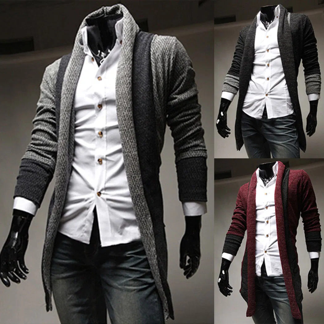 Гуанчжоу Производитель Повседневный кардиган Slim Fit с лацканами, Модный свитер для мужчин, заводские дешевые