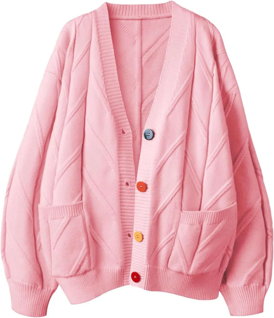 Женский кардиган крупной вязки из смеси шерсти с открытой передней частью