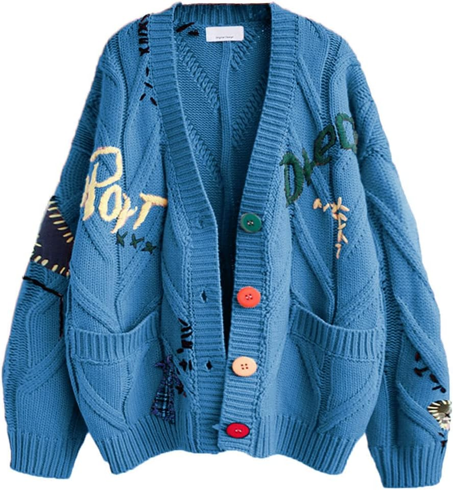 Женский кардиган крупной вязки из смеси шерсти с открытой передней частью