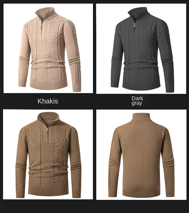 Базовый универсальный вязаный свитер Ropa Men&amp;prime от OEM Ropa с застежкой на молнию до половины длины