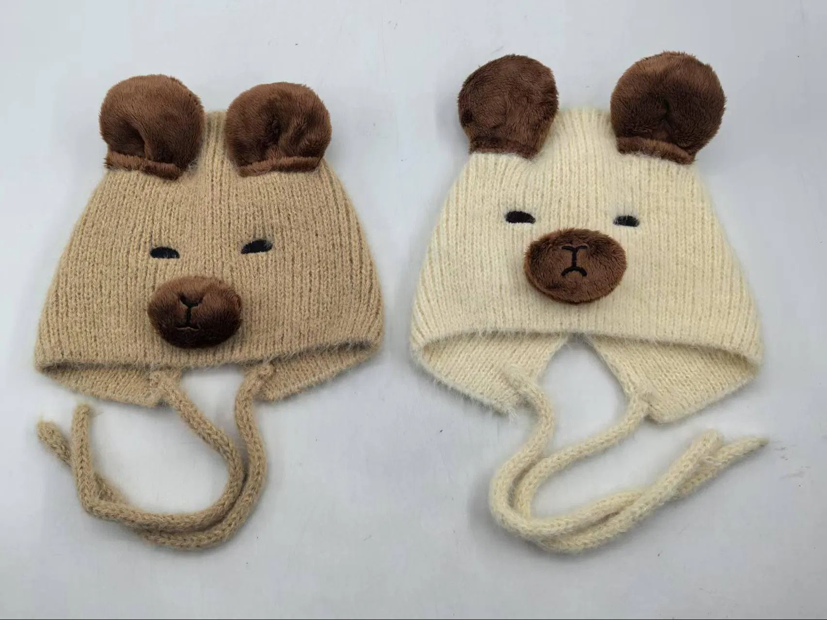 Детская вязаная шапка из 100% акрила в стиле Капибара с модным и милым животным