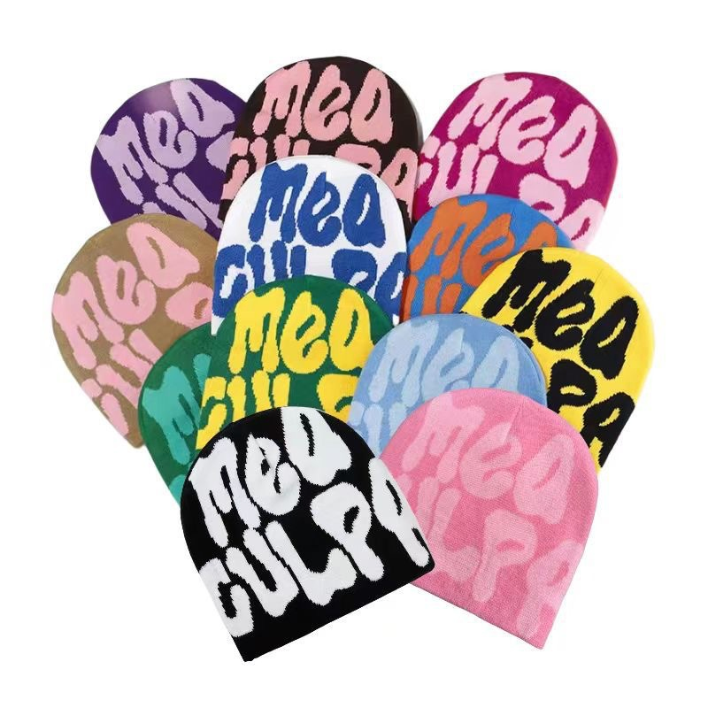 Высококачественная оптовая продажа на заказ акриловой вязаной зимней шапочки-бини жаккардовой вязки